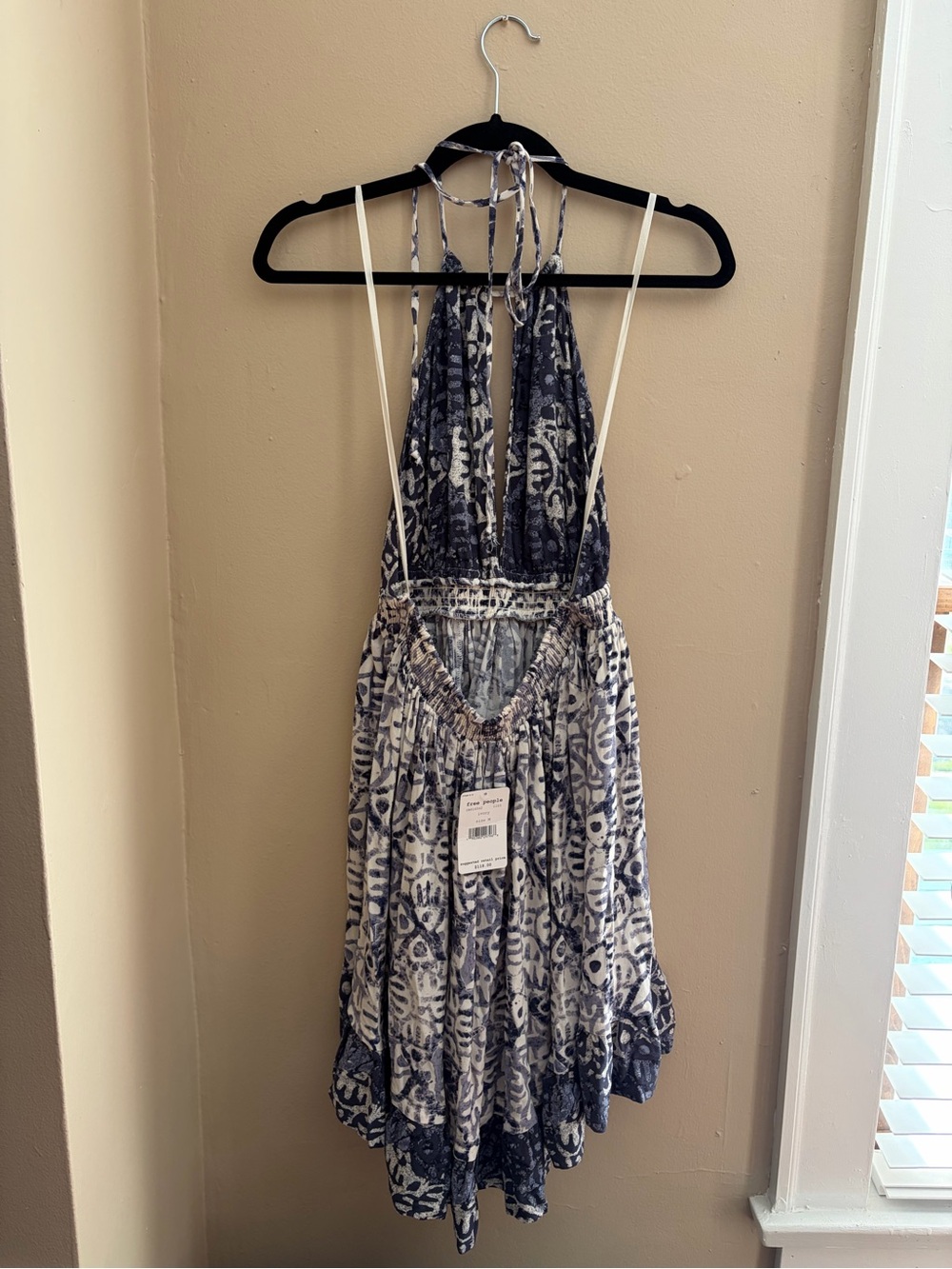 Free People Navy and White Printed Halter Dress - Picture 2 of 3